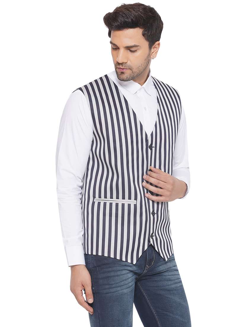 men stripes sleeveless waist coat - 21513361 -  Standard Image - 2
