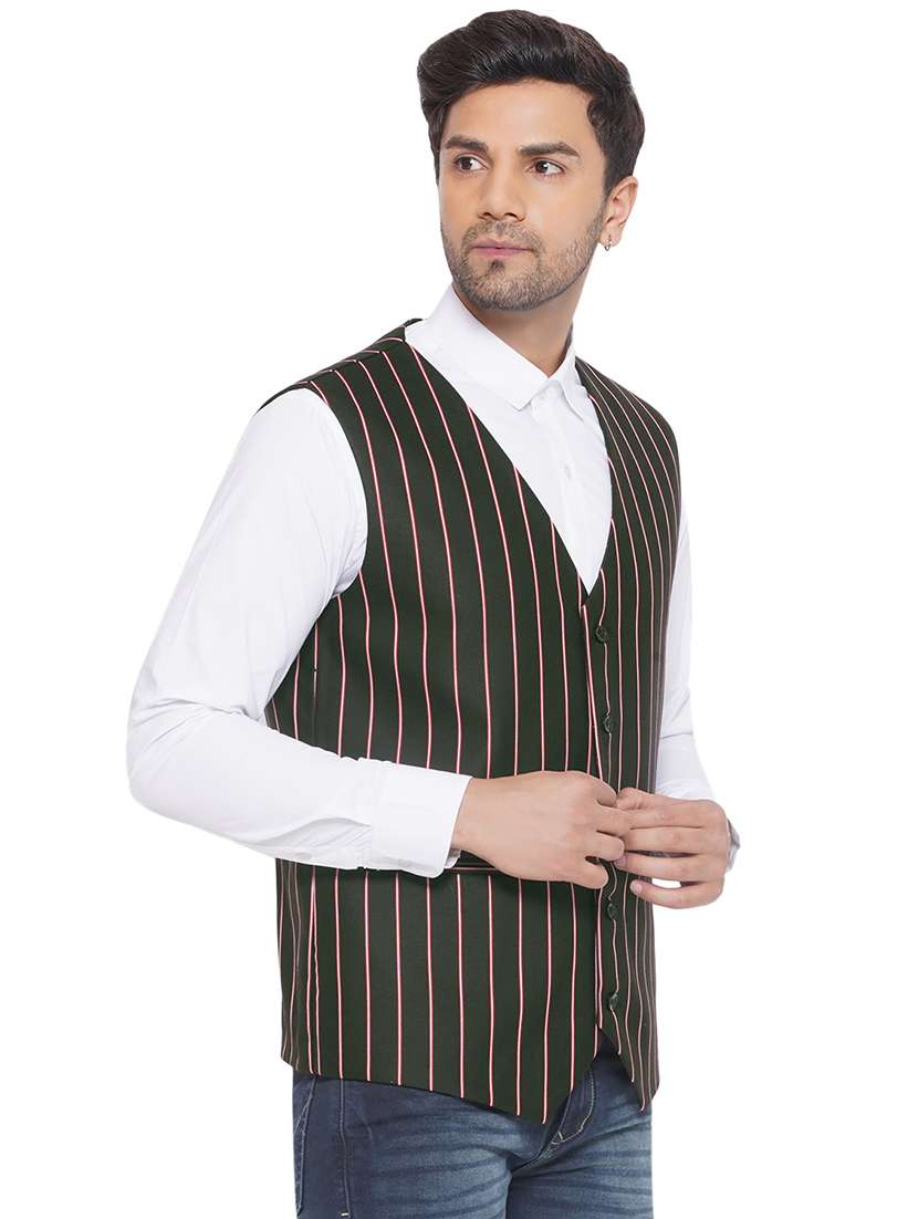 men stripes sleeveless waist coat - 21513362 -  Standard Image - 2