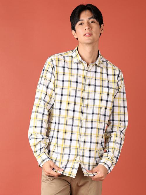 men checks long sleeves casual shirt - 21513409 - Standard Image - 0
