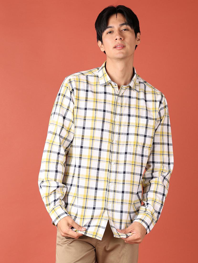 men checks long sleeves casual shirt - 21513409 - Zoom Image - 0