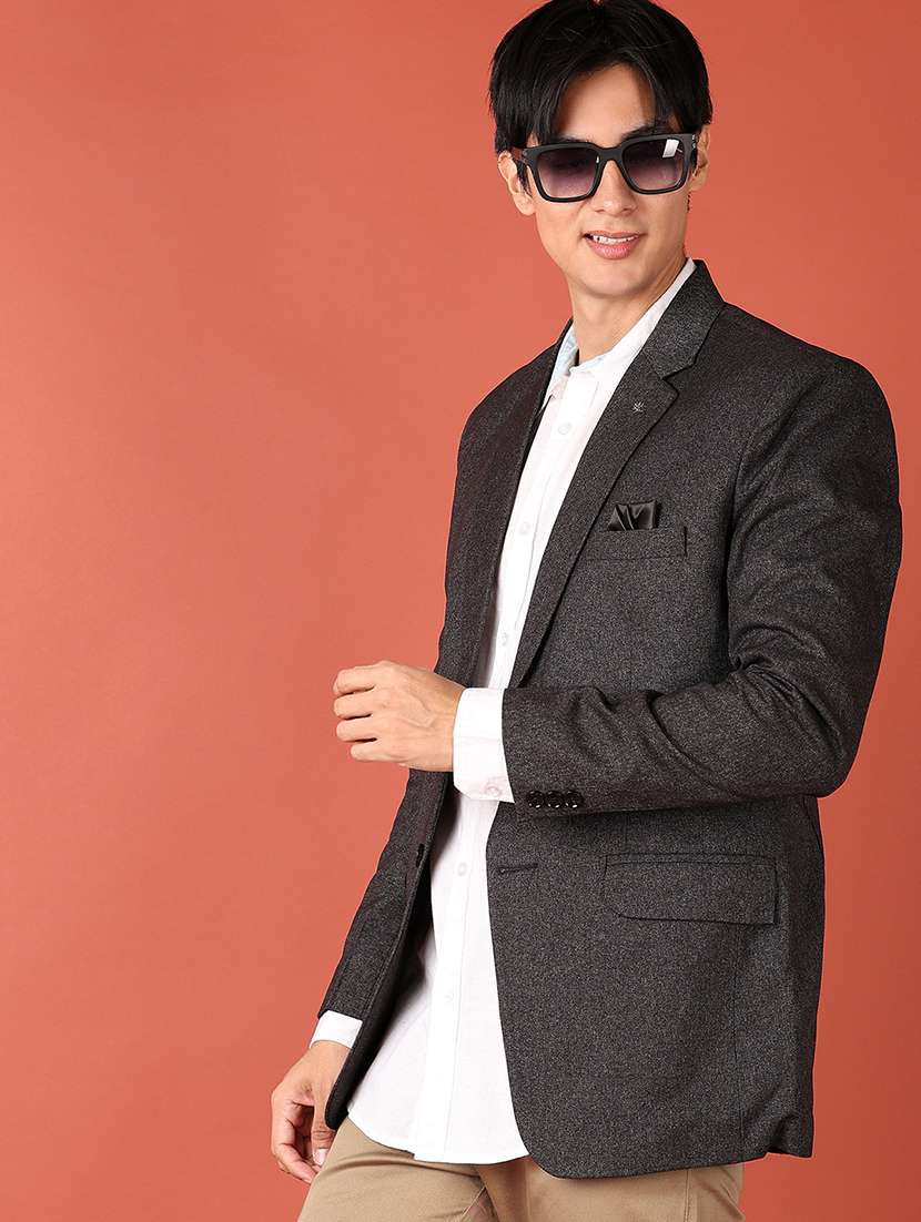 men solid single breasted casual blazer - 21513421 -  Standard Image - 2