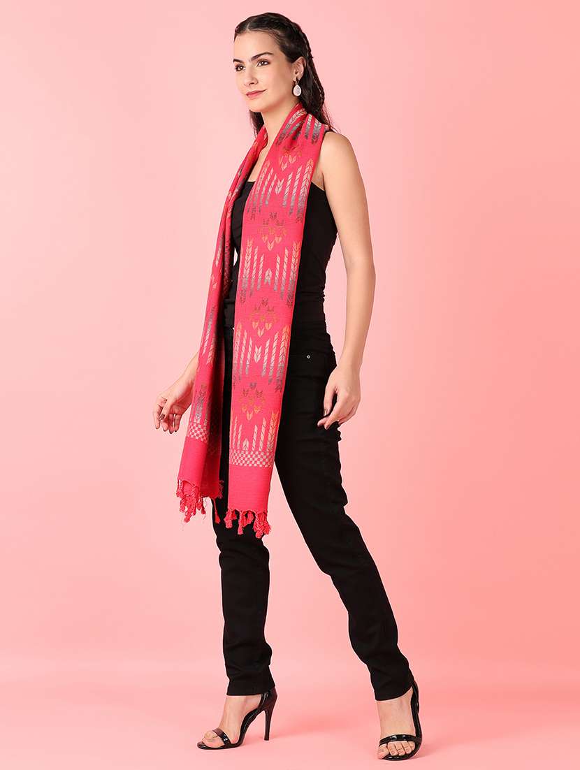 women pink printed stole - 21513434 -  Standard Image - 2