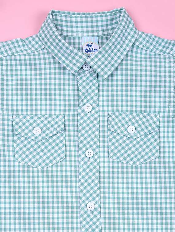 boys checks short sleeve shirt - 21513495 - Standard Image - 2