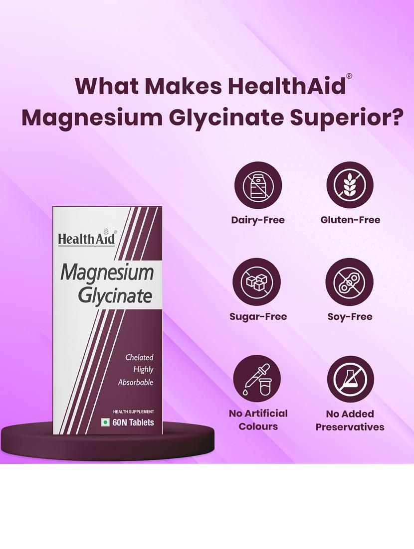 healthaid magnesium glycinate unflavoured 60 tablet(s) - 21513754 - Standard Image - 2