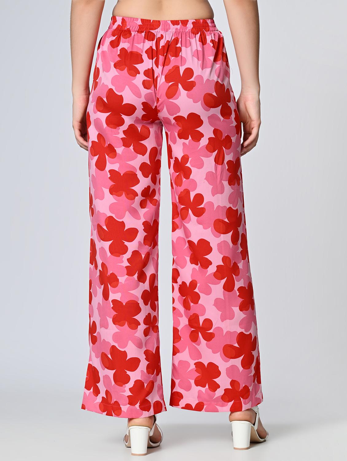 women pink crepe palazzo - 21513904 - Standard Image - 2