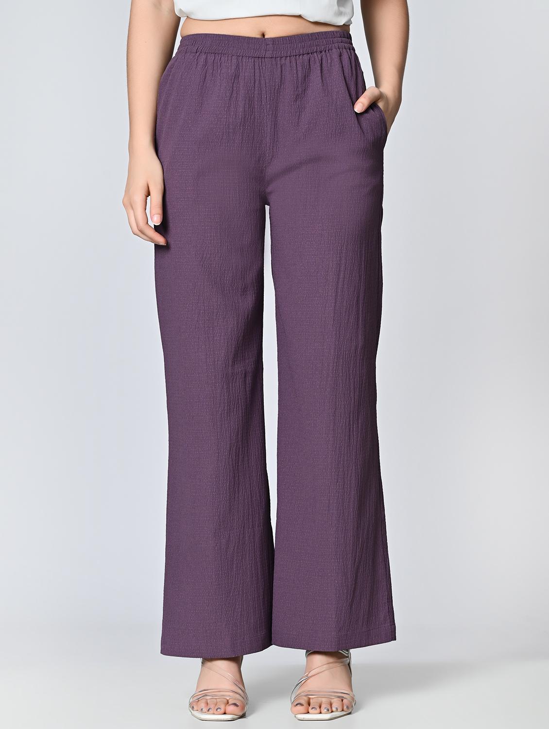 women purple polyester palazzo - 21513914 - Zoom Image - 0