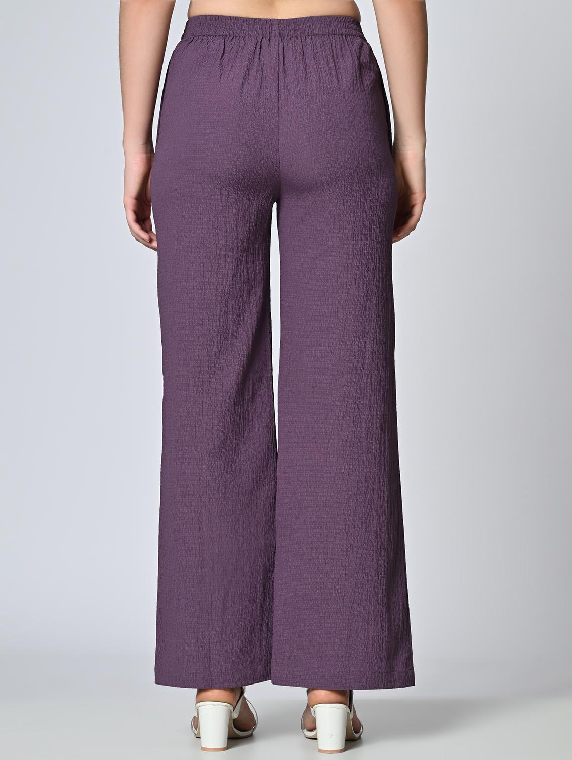 women purple polyester palazzo - 21513914 - Standard Image - 2
