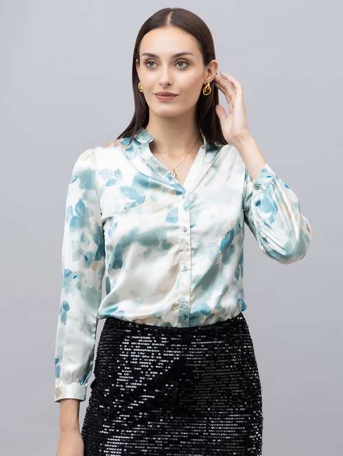 women white satin regular shirt