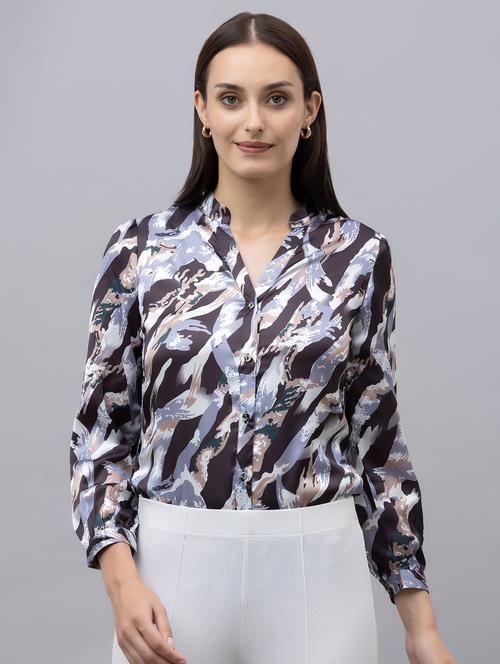 women black satin regular shirt - 21513926 -  Standard Image - 0
