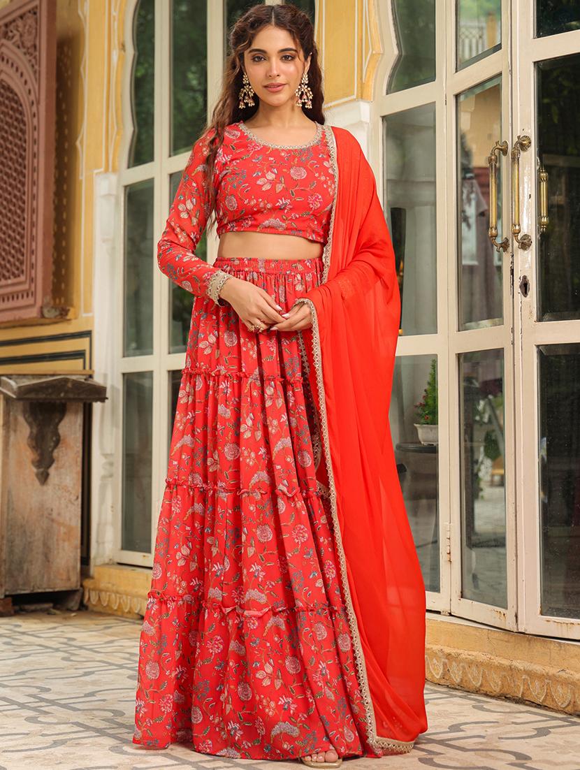 women red flared lehenga - 21514031 -  Zoom Image - 0