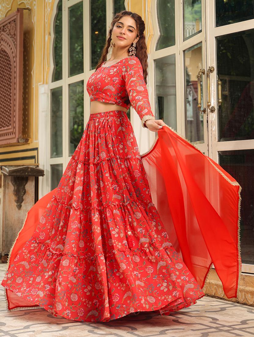 women red flared lehenga - 21514031 - Standard Image - 2