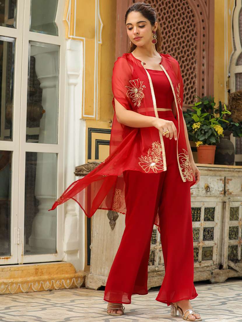 women maroon fusion set - 21514104 -  Standard Image - 2