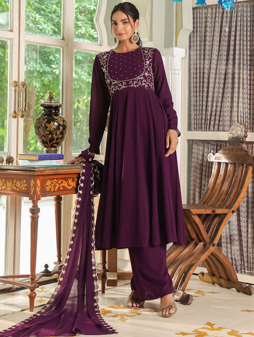 women embroidered long sleeve kurta pant with dupatta set - 21514112 - Standard Image - 2