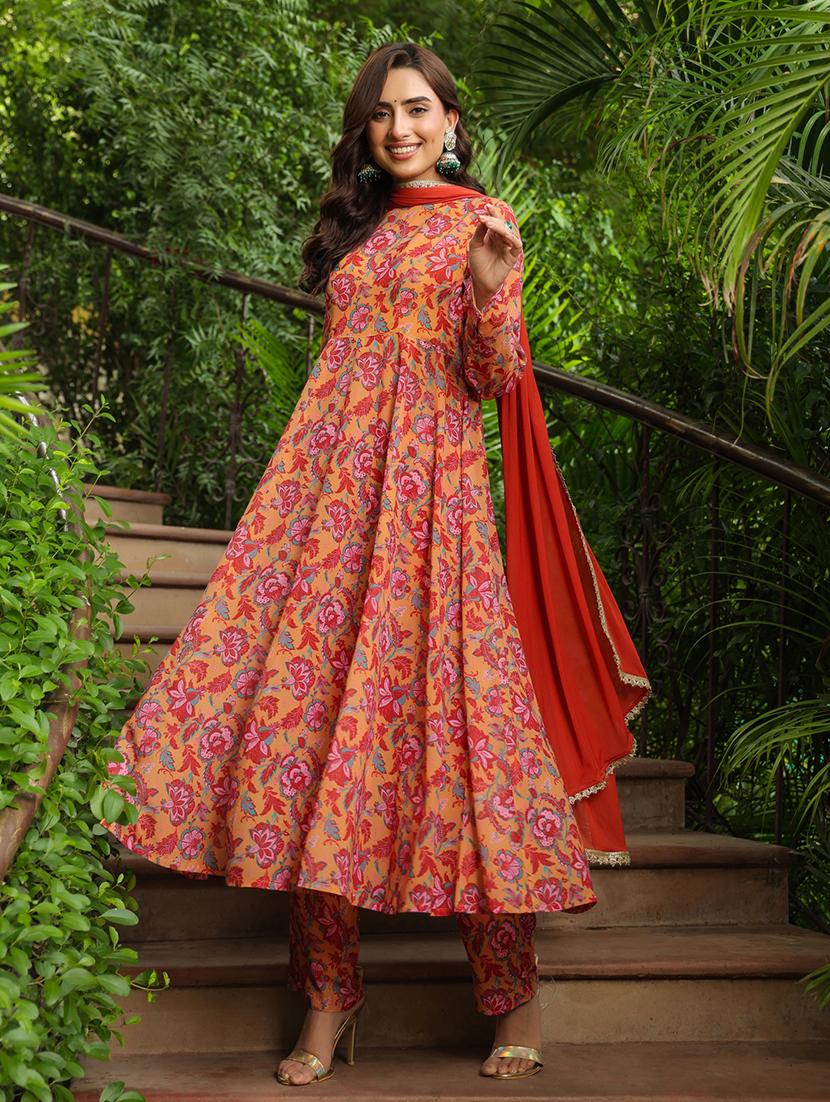 women printed long sleeves suit set - 21514117 - Standard Image - 2