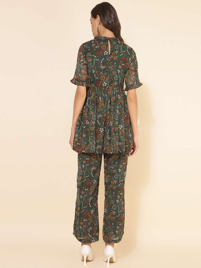 women green floral printed kurta pant set - 21514146 - Standard Image - 2