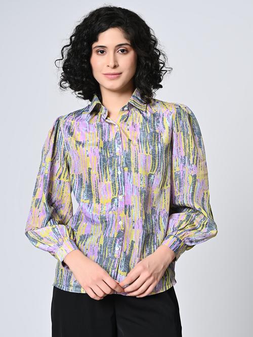 women multi colored crepe regular shirt - 21514377 - Standard Image - 0
