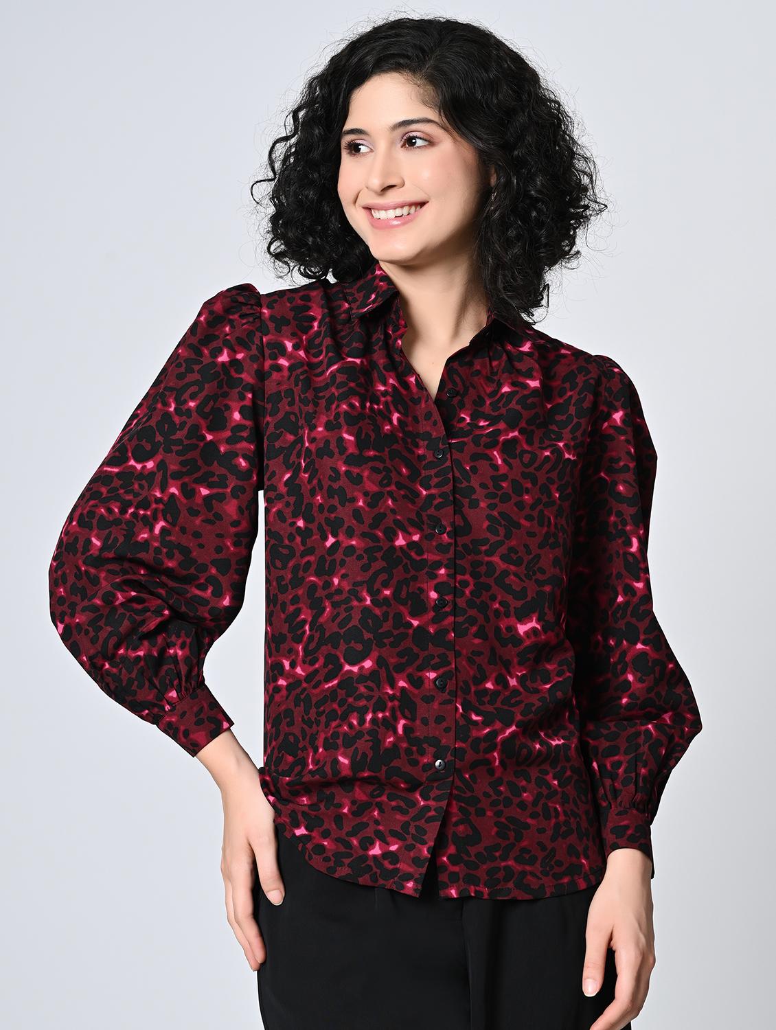 women maroon crepe regular shirt - 21514378 - Zoom Image - 0