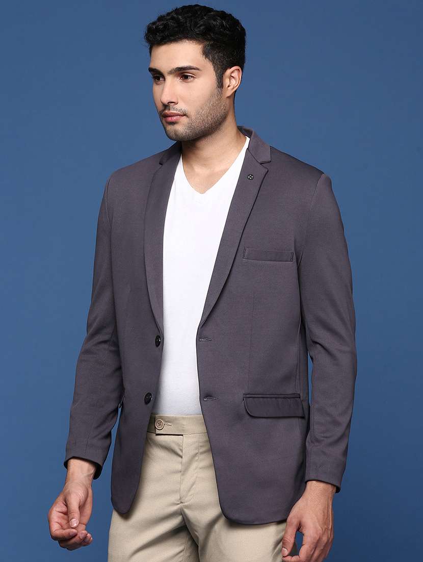 men long sleeve solid casual blazer - 21514407 -  Standard Image - 2