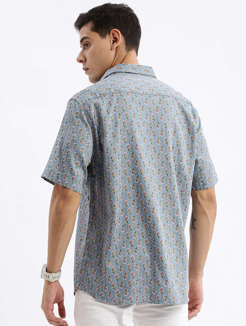 men florals short sleeves casual shirts - 21514423 -  Standard Image - 2