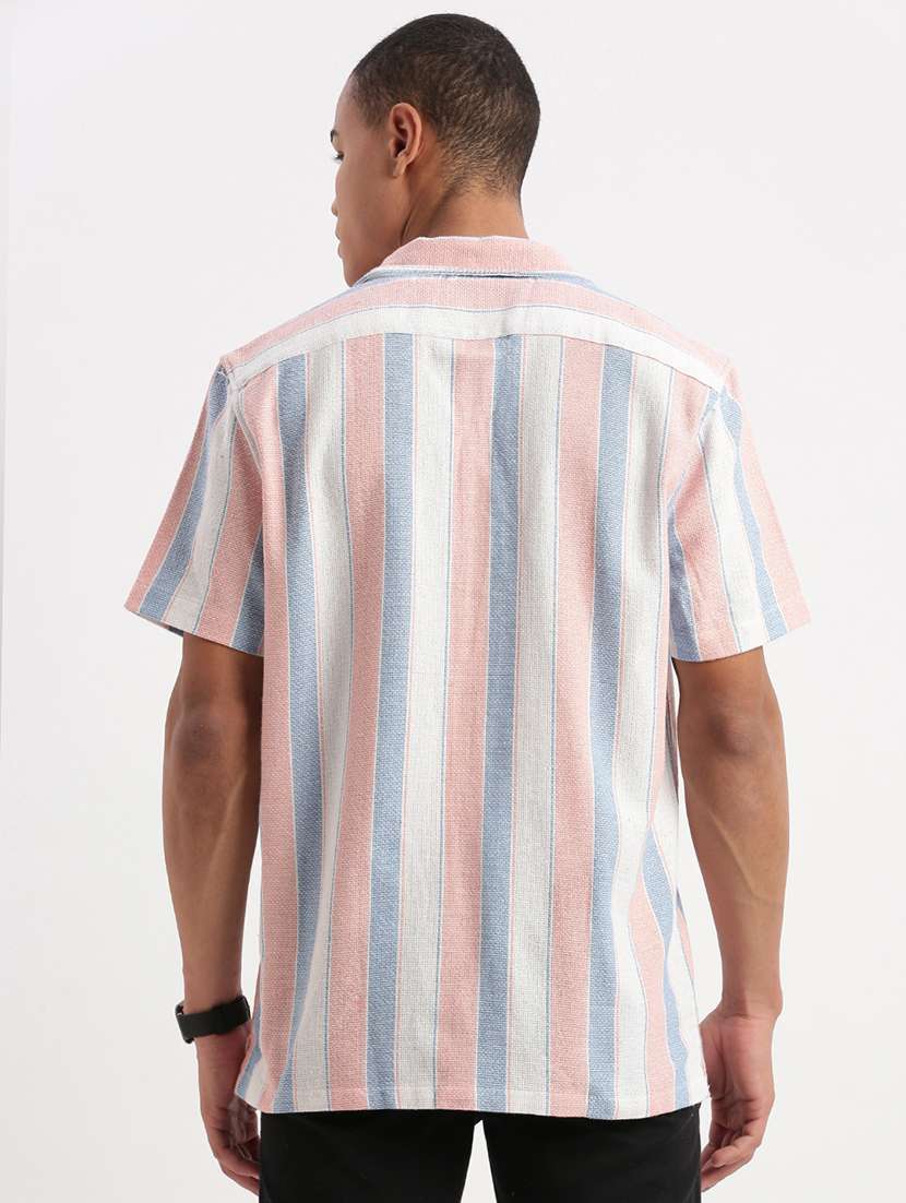 men stripes short sleeves casual shirts - 21514430 -  Standard Image - 2