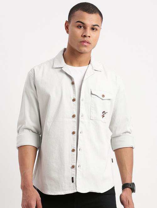 men solids long sleeves casual shirts - 21514434 -  Standard Image - 0
