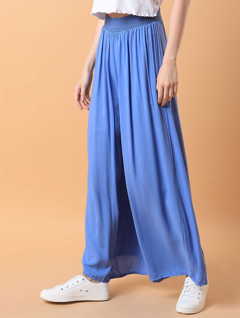 women solid flat front wide leg trouser - 21514479 - Standard Image - 2