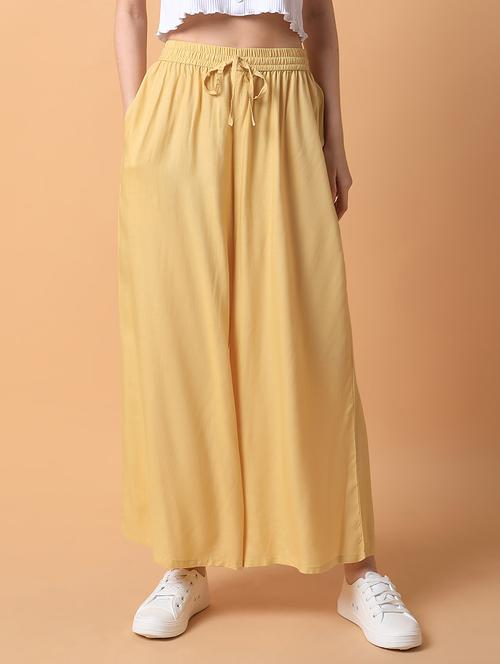 women solid flat front wide leg trouser - 21514484 - Standard Image - 0