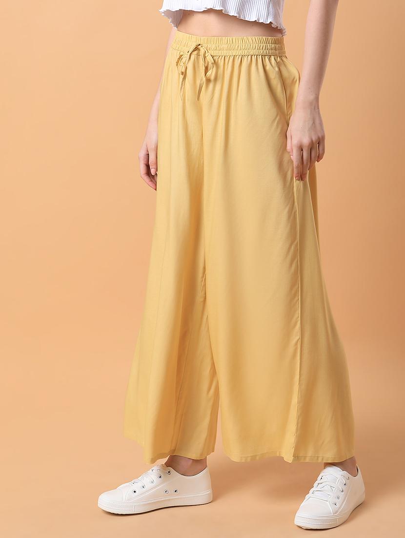 women solid flat front wide leg trouser - 21514484 - Standard Image - 2