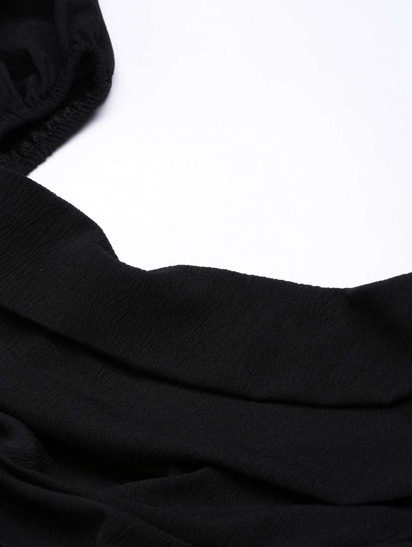 women black solid peplum top - 21514487 -  Standard Image - 7