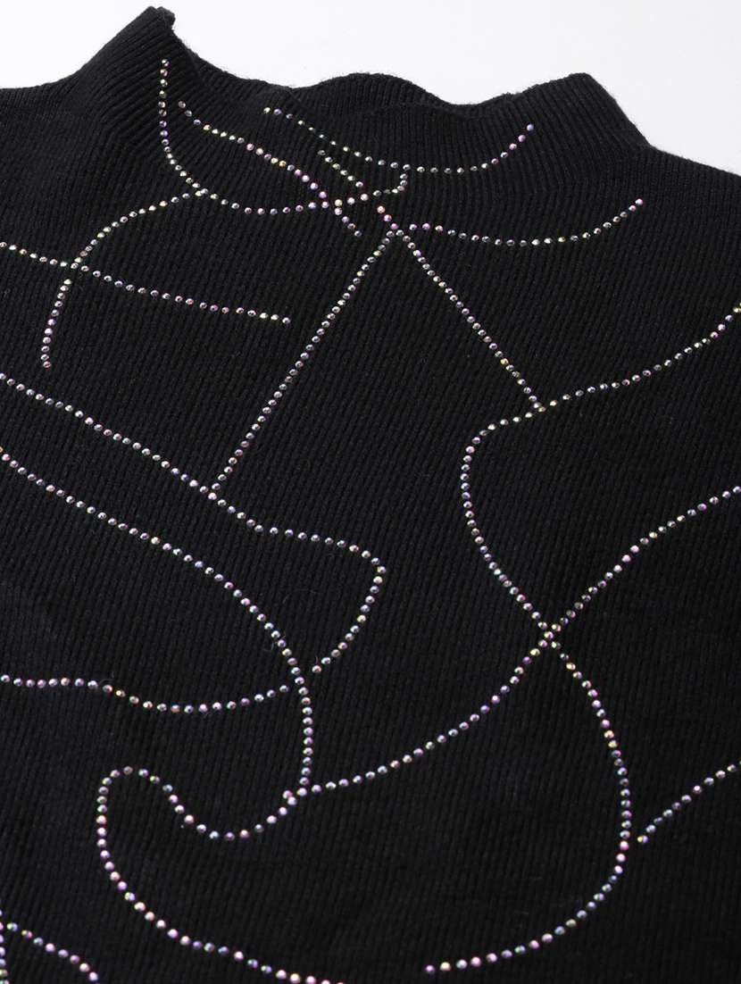 women embellished mock neck pullover - 21514492 -  Standard Image - 7