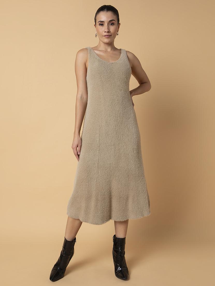 women solid sleeveless a-line dress - 21514523 - Zoom Image - 0