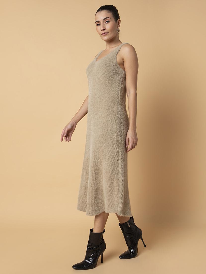 women solid sleeveless a-line dress - 21514523 - Standard Image - 2