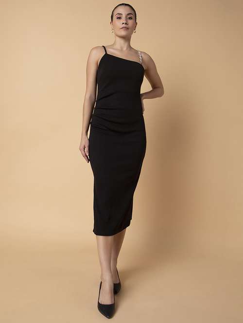 women black solid sheath dress - 21514527 -  Standard Image - 0