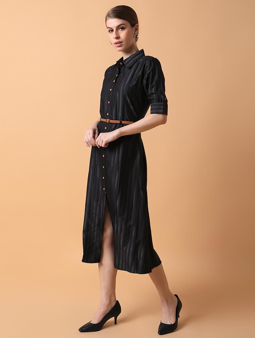 women striped collared shirt dress - 21514565 - Standard Image - 2