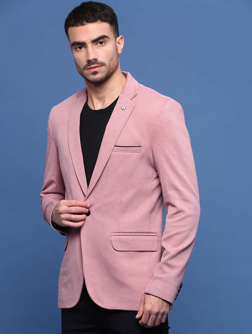 men solids single breasted casual blazer - 21514575 -  Standard Image - 2