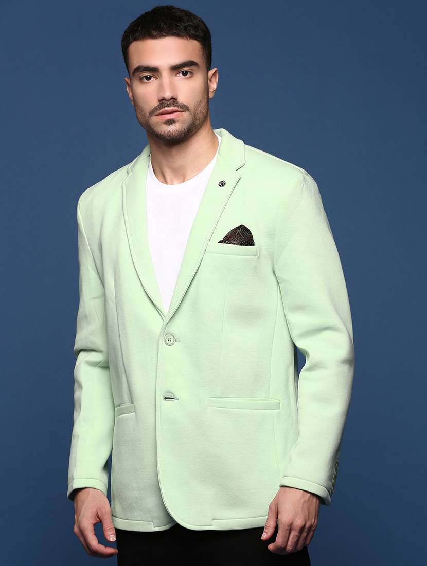 men solids single breasted casual blazer - 21514584 -  Standard Image - 2