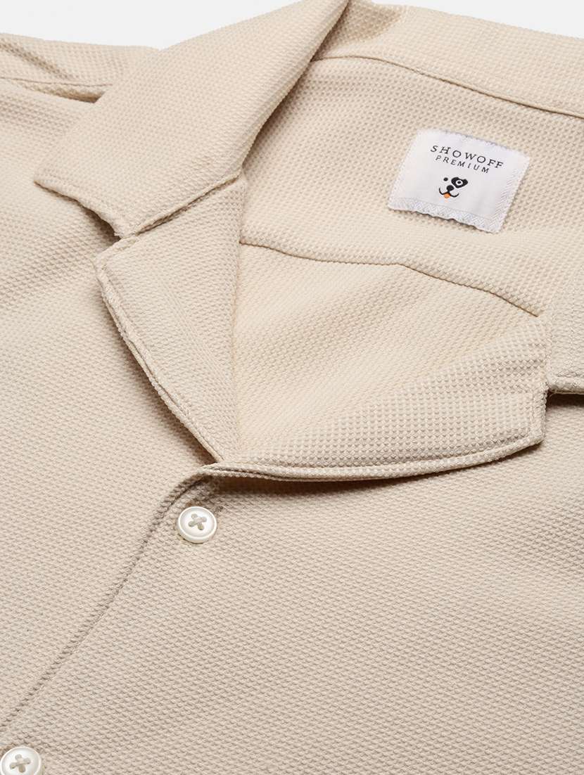 men beige solid co-ord set - 21514636 -  Standard Image - 7