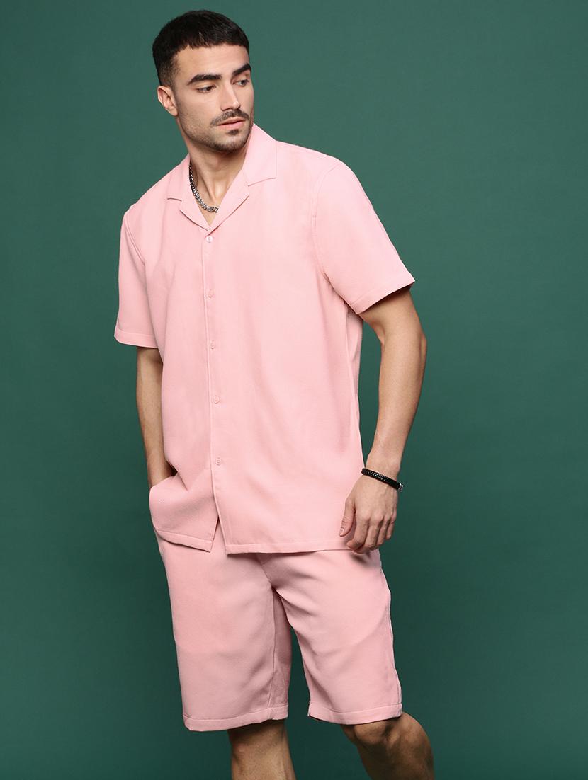 men pink solids co-ord sets - 21514638 - Standard Image - 2