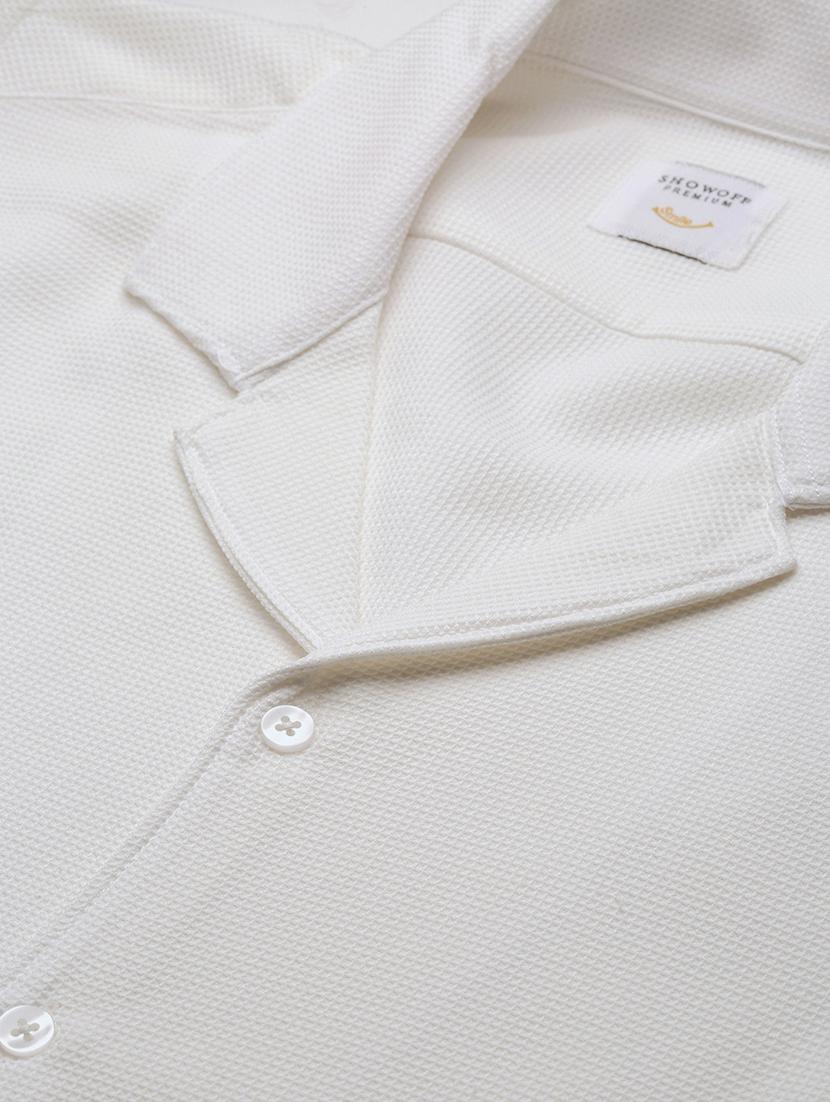 men white cotton blend shirt & shorts co-ord set - 21514640 - Standard Image - 7