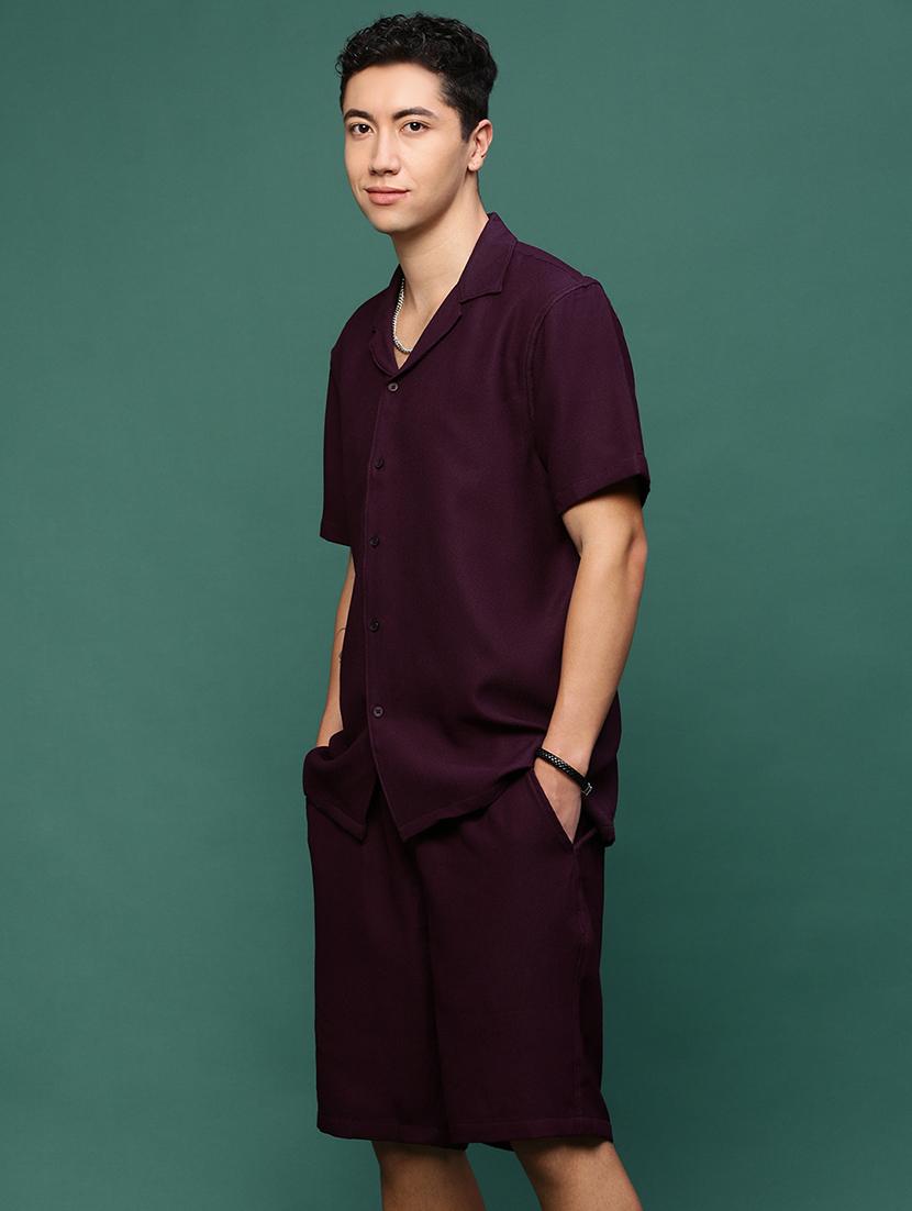 men purple solids co-ord sets - 21514642 - Standard Image - 2