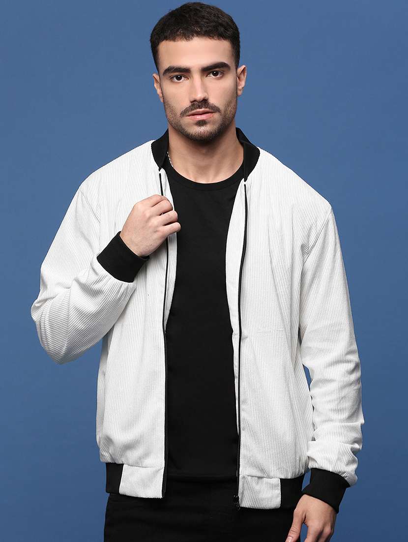 men long sleeve solid bomber jacket