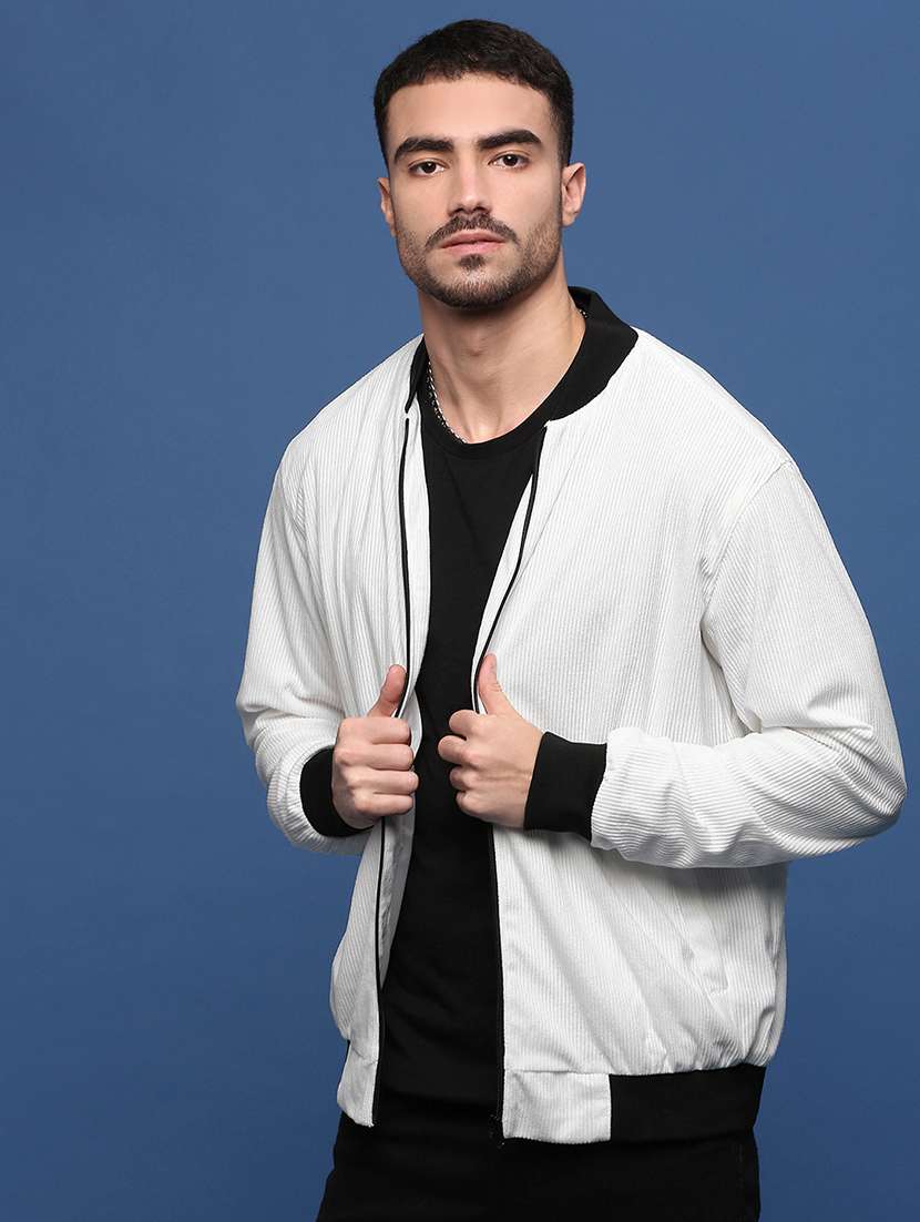 men long sleeve solid bomber jacket - 21514672 -  Standard Image - 2