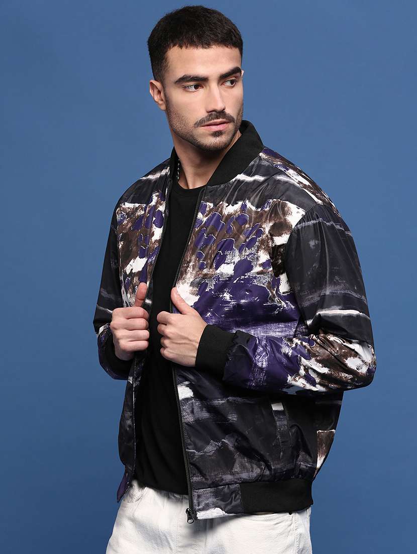 men long sleeve abstract printed bomber jacket - 21514680 -  Standard Image - 2