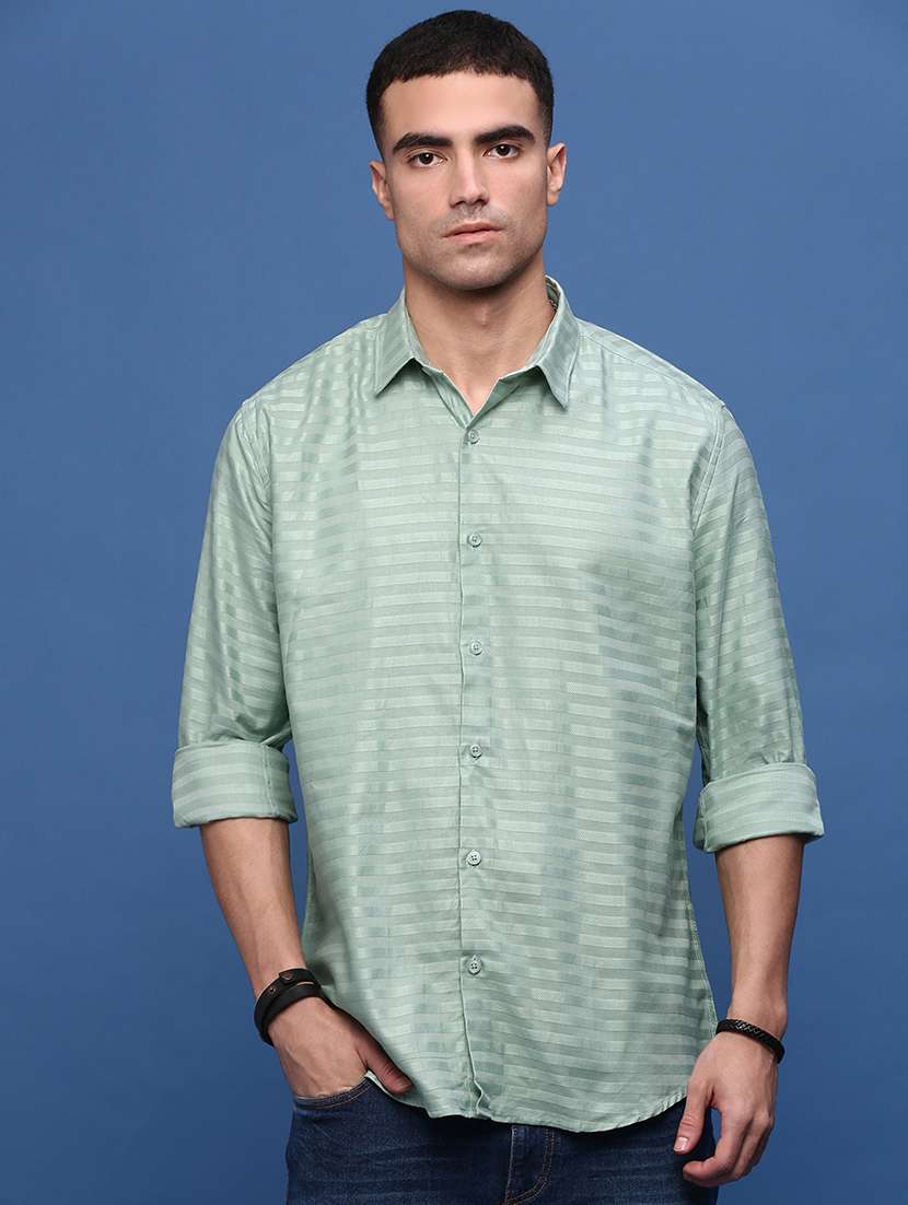 men collared self-designed casual shirt