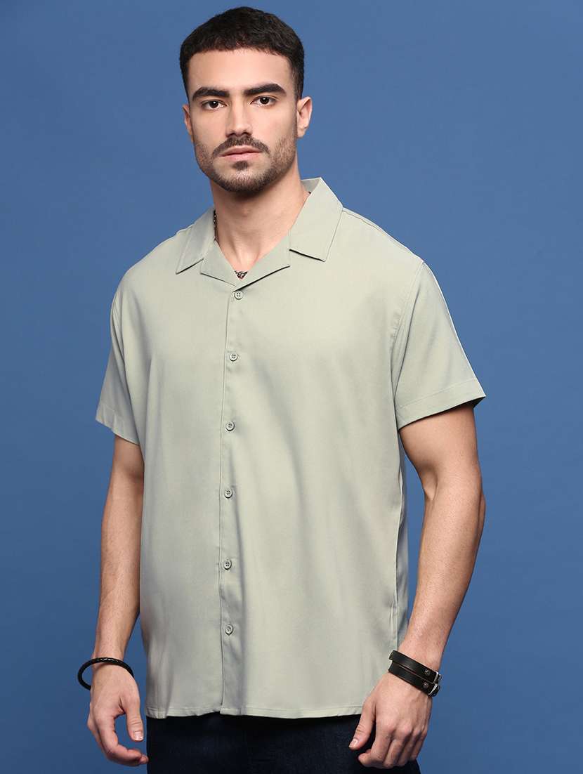 men collared solid casual shirt - 21514705 -  Standard Image - 2