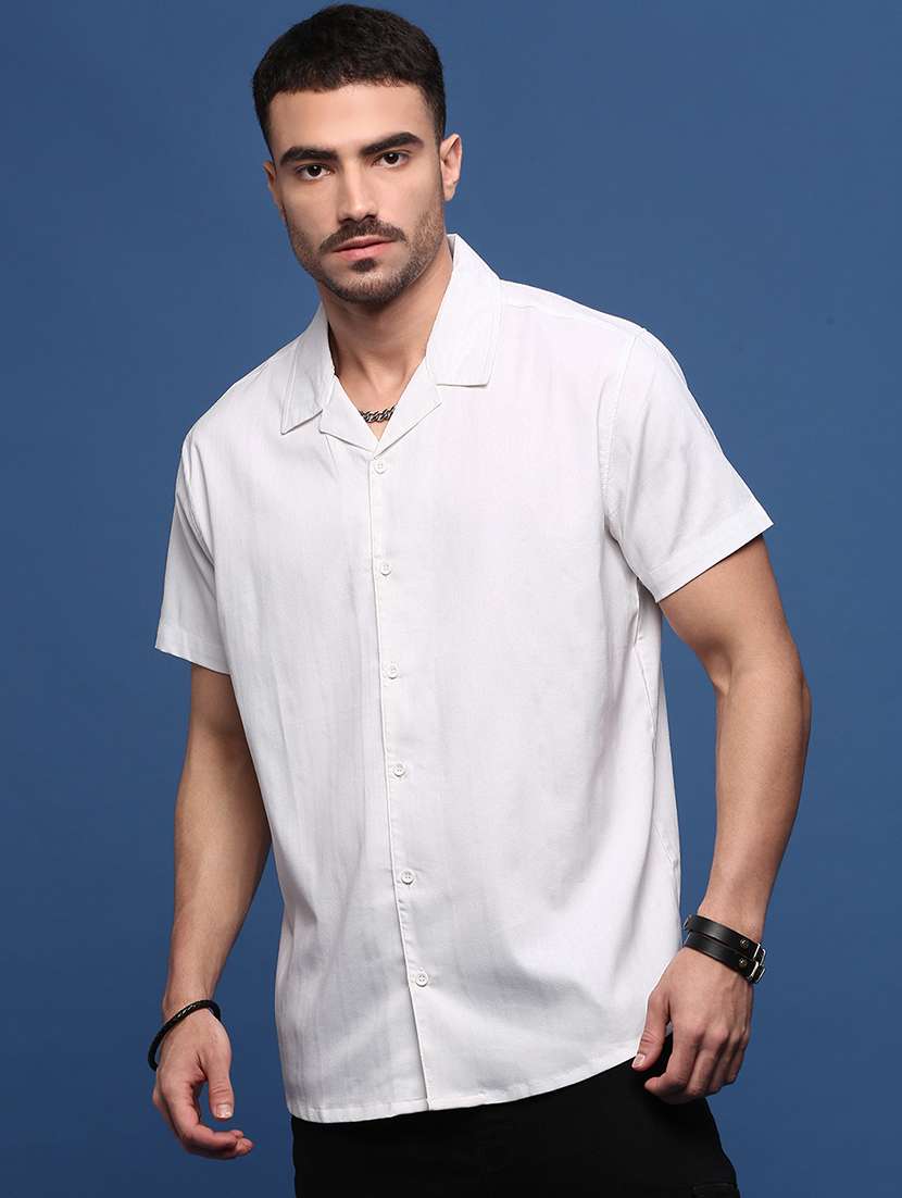 men collared solid casual shirt - 21514714 -  Standard Image - 2