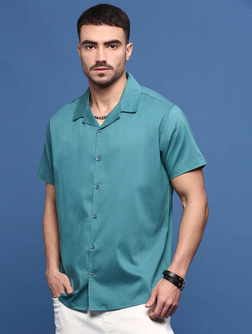 men collared solid casual shirt - 21514725 -  Standard Image - 2