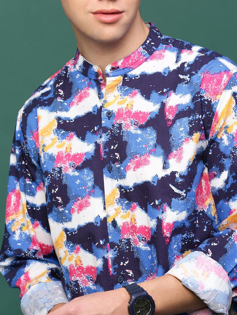 men blue printed casual shirt - 21514756 - Standard Image - 7
