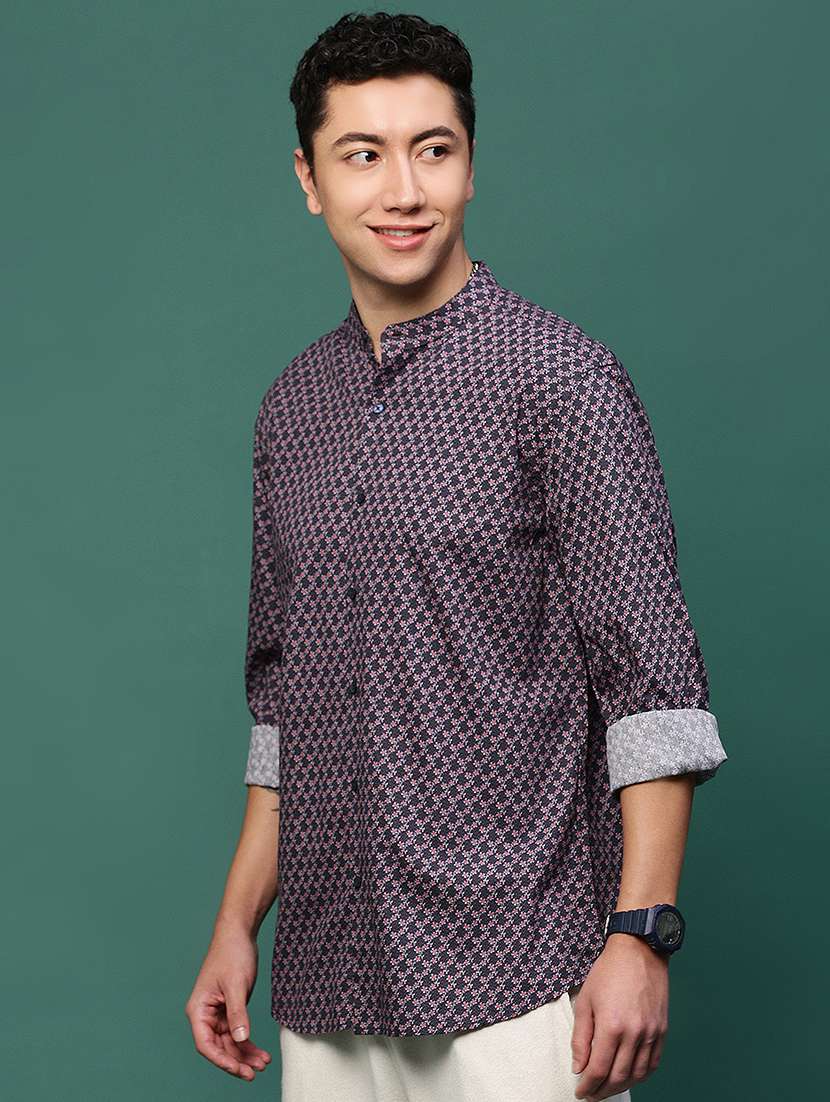men long sleeve printed casual shirt - 21514759 -  Standard Image - 2