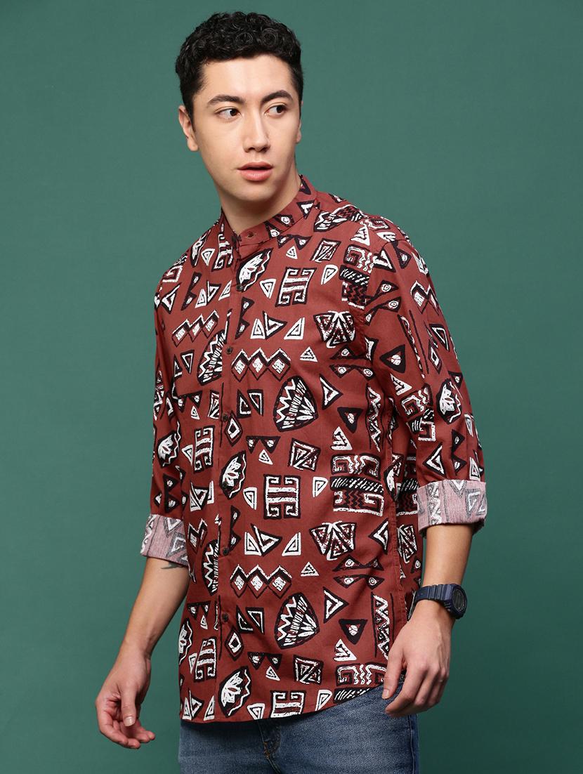 men brown cotton blend casual shirt - 21514762 - Standard Image - 2